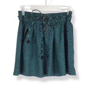 MAISON SCOTCH Green Snakeskin Elastic Waist Mini Skirt size S